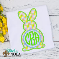 Personalized Easter Bunny with Monogram Circle Appliqué Shirt

