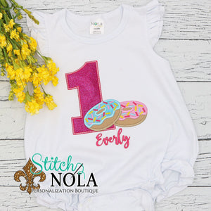 Personalized Birthday Donut Appliqué Shirt
