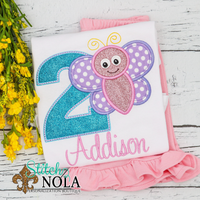Personalized Birthday Butterfly Appliqué Shirt