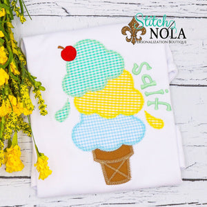 Personalized Ice Cream Appliqué Shirt