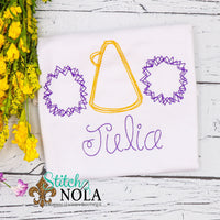 Personalized Purple and Gold Cheerleader Trio Sketch Shirt
