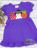 Personalized Halloween Boo Applique Colored Garment

