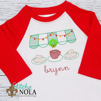 Personalized Christmas New Orleans Cafe & Beignets Sketch Shirt