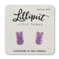 Purple Bunny Post Earrings