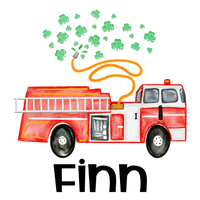 Personalized St. Patrick's Day Firetruck With Clovers Printed Shirt
