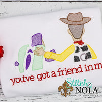 Personalized Cowboy And Space Ranger Friend Sketch Shirt