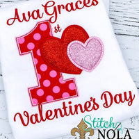 Personalized 1st Valentine's Day Applique Shirt