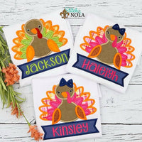 Personalized Baby Turkey Applique Shirt