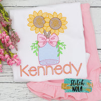 Personalized Sunflower Jar Sketch Shirt