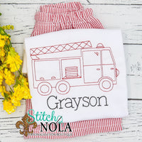 Personalized Vintage Fire Truck Shirt
