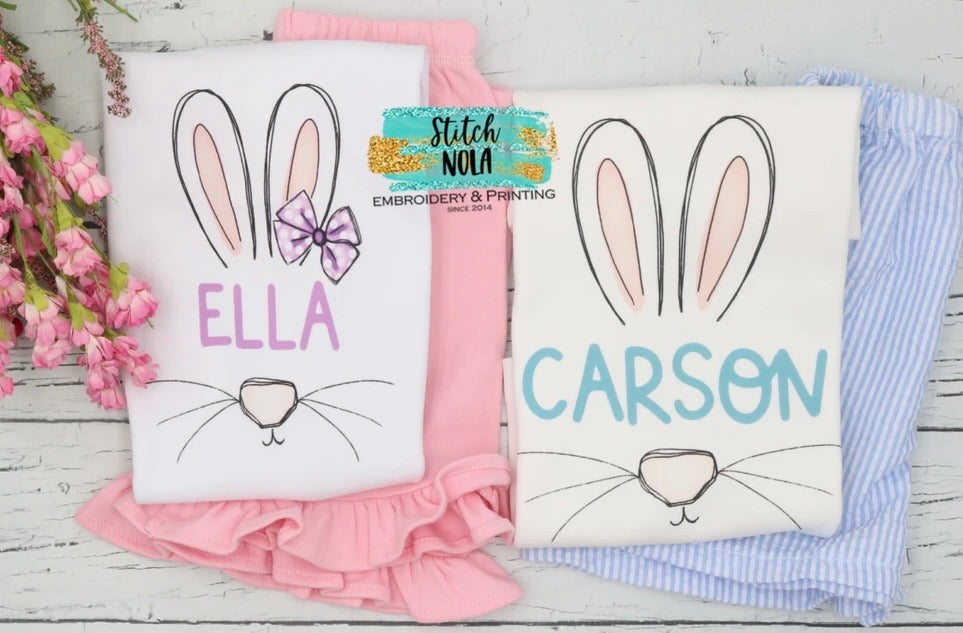 Personalized Easter Bunny Head Printed Shirt
