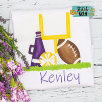 Personalized Purple & Gold Cheer Printed Shirt
