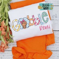 Personalized Girl Gobble Printed Shirt
