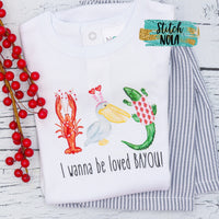 Personalized Valentines Louisiana Bayou Trio I wanna be Loved Bayou Printed Shirt