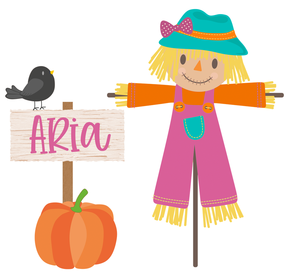 Fall Scarecrow With Sign Printed Shirt
