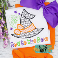 Personalized Halloween Witch Hat Bad to the Bow Motif Shirt