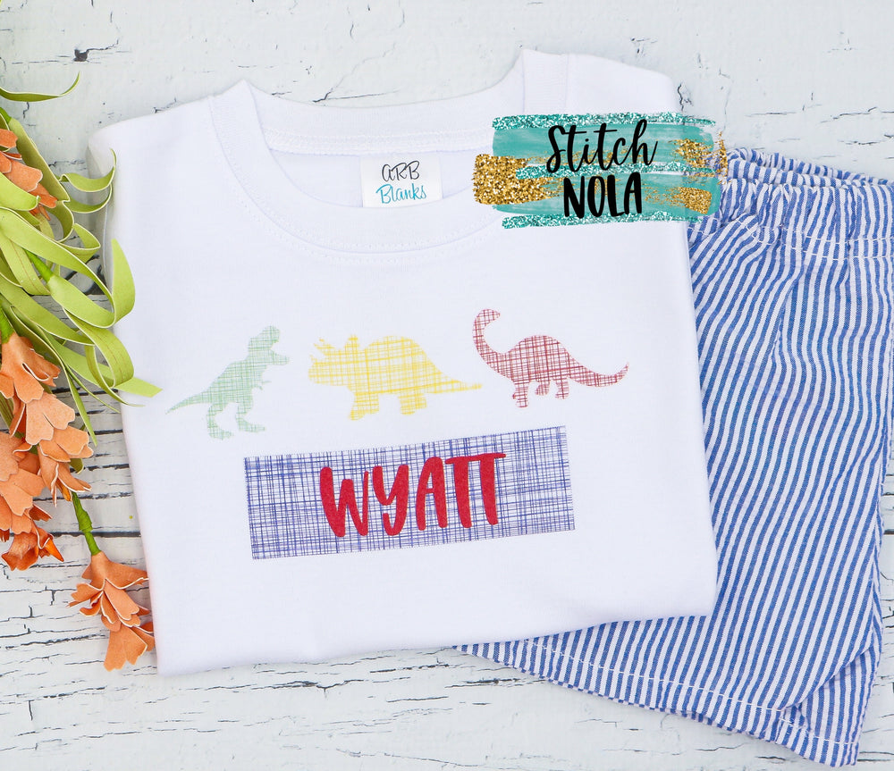 Personalized Dinosaur Trio Printed Shirt