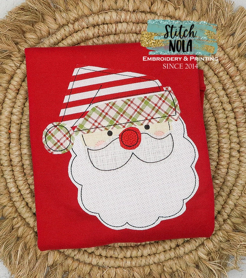 Personalized Santa Appliqué on Colored Garment