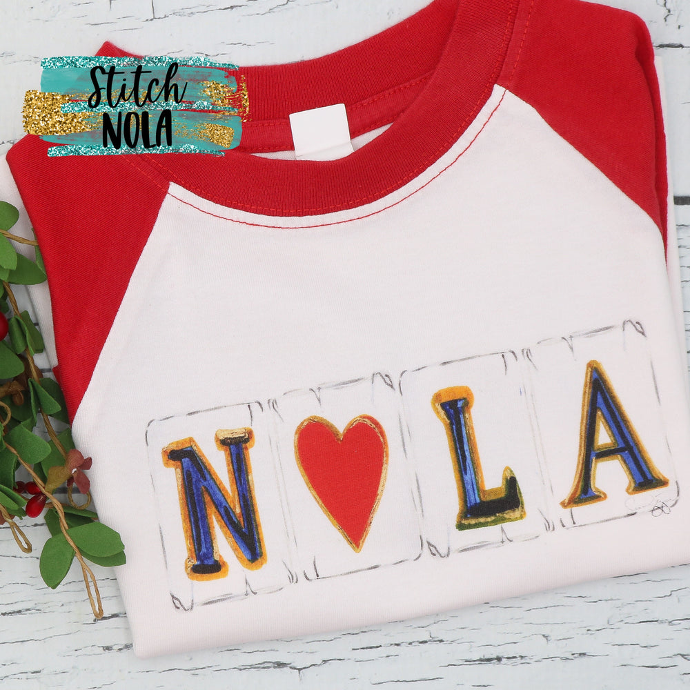 Personalized Valentines NOLA Love Printed by NOLA Bee Shirt