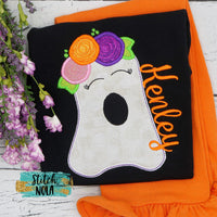 Personalized Floral Ghost on Colored Garment