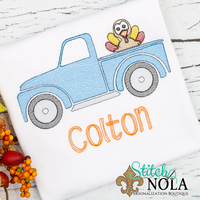 Personalized Truck With Turkey Sketch Shirt