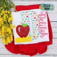 Personalized Back to School Apple Alpha Applique Shirt
