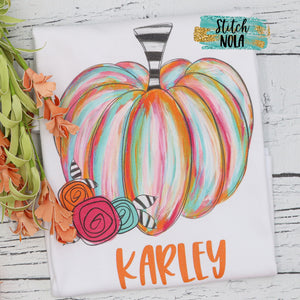 Personalized Colorful Pumpkin Printed Shirt