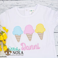 Personalized Ice Cream Sketch Trio Shirt