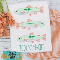Personalized Fish Trio Sketch Shirt