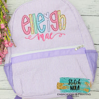 Personalized Seersucker Backpack with Name Applique, Seersucker Diaper Bag, Seersucker School Bag, Seersucker Bag, Diaper Bag, School Bag, Book