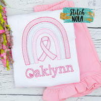 Personalized Breast Cancer Awareness Rainbow Sketch Shirt