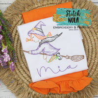 Personalized Halloween Witch Sketch Shirt