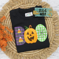 Personalized Boo Applique on Colored Garment