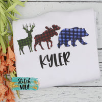 Personalized Buffalo Print Animal Trio Printed Shirt
