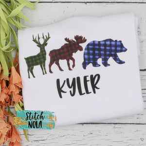 Personalized Buffalo Print Animal Trio Printed Shirt