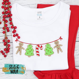 Personalized Christmas Gingerbread on a Line Sketch Shirt