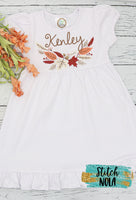 Personalized Fall Laurel Name Wreath Embroidered Shirt
