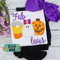 Personalized Halloween Boo Appliqué Fab boo lous Shirt