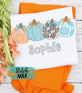 Personalized Pumpkin Patch Bunch Sketch Shirt