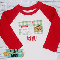 Personalized Santa Milk & Cookies Printed Shirt