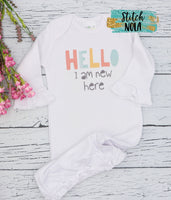 Personalized New Baby Hello World Printed Shirt
