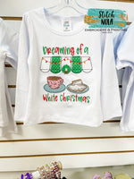 Dreaming of a White Christmas Coffee and Beignets Applique Shirt
