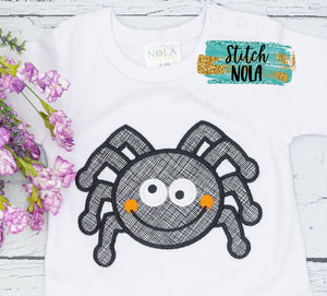 Personalized Halloween Silly Spider Appliqué Shirt