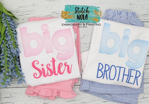 Personalized Big Sister Or Big Brother Sketch Shirt