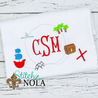 Personalized Pirate Map Sketch Shirt