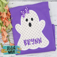 Personalized Ghost with Bow on Colored Garment