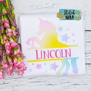 Personalized Rainbow Unicorn Printed Shirt