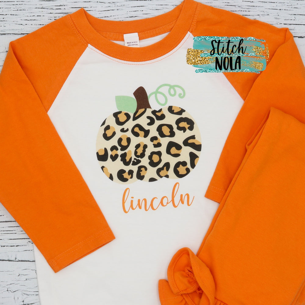 Personalized Leopard Pumpkin Printed Shirt