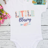 Personalized New Baby Little Blessing Printed Shirt