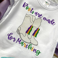 Personalized Mardi Gras Majorette Marching  Boots Sketch Shirt